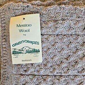 NWT Aran Crafts Merino Wool Donegal Honeycomb Scarf
